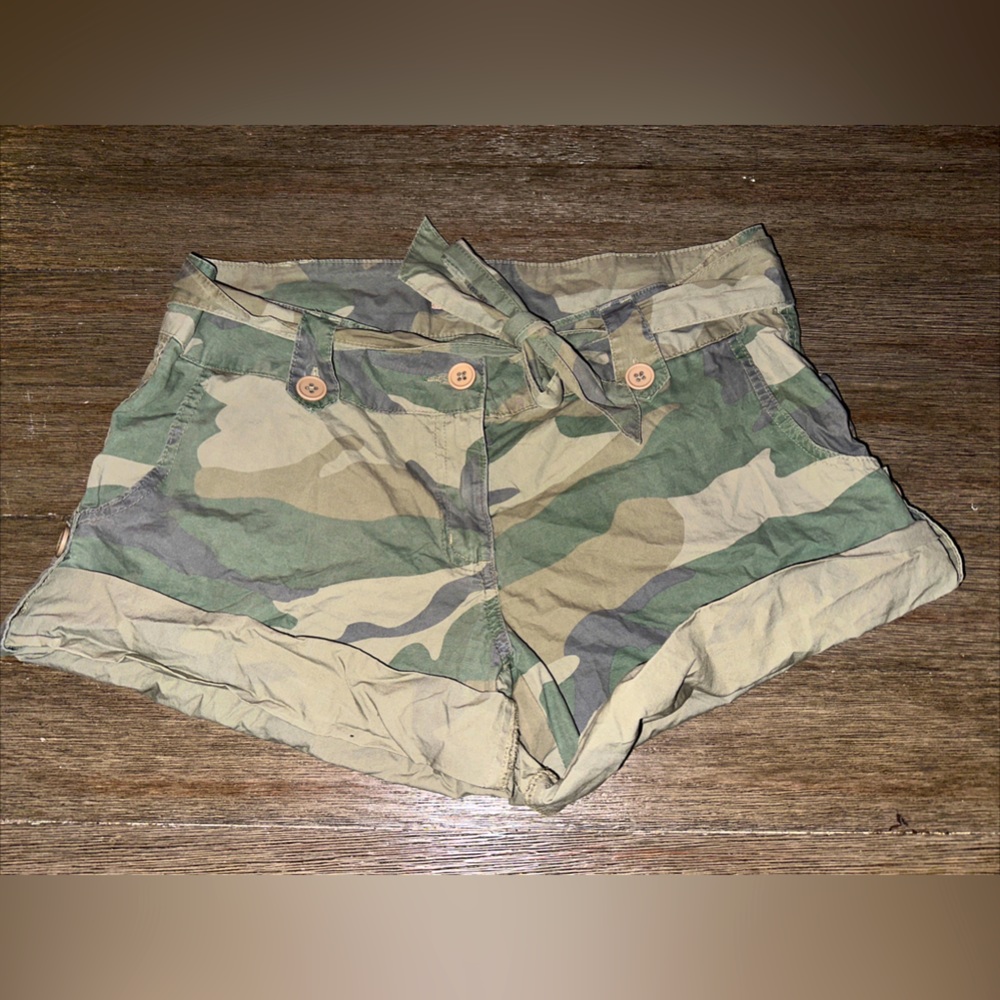 womens camo cargo belted booty short shorts 11 army summer festival
